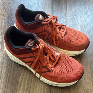New Balance Burnt Orange and Black Athletic Shoes with Mesh Upper